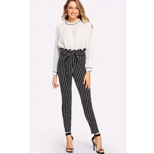 NWOT Tight, soft striped pants with tie